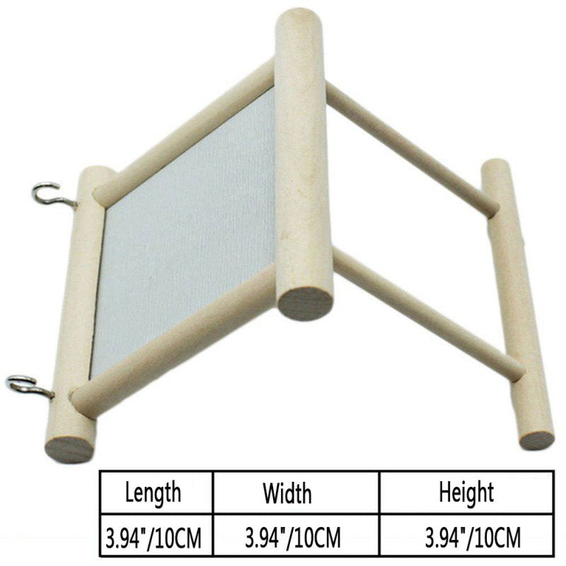 Funny Wooden Bird Toy Mirror Fun Toys for Parrots Cockatiel Small Birds Parrot Toys Pet Parrots Climb Accessories Animals & Pet Supplies > Pet Supplies > Bird Supplies > Bird Toys Ardorlove