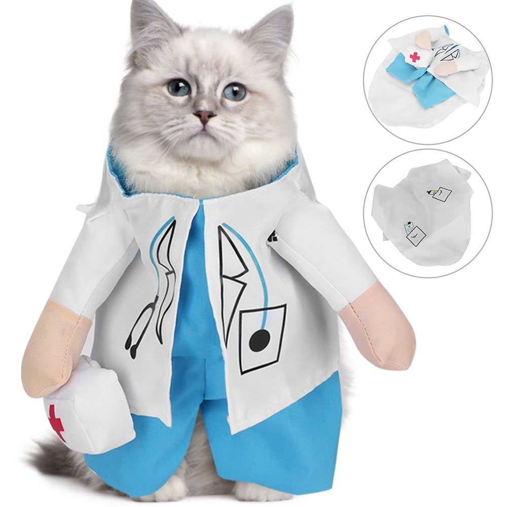 Cat Clothes, White Cat Costume, Funny Cat Clothes for Cats White Type 4 Animals & Pet Supplies > Pet Supplies > Cat Supplies > Cat Apparel LHCER   