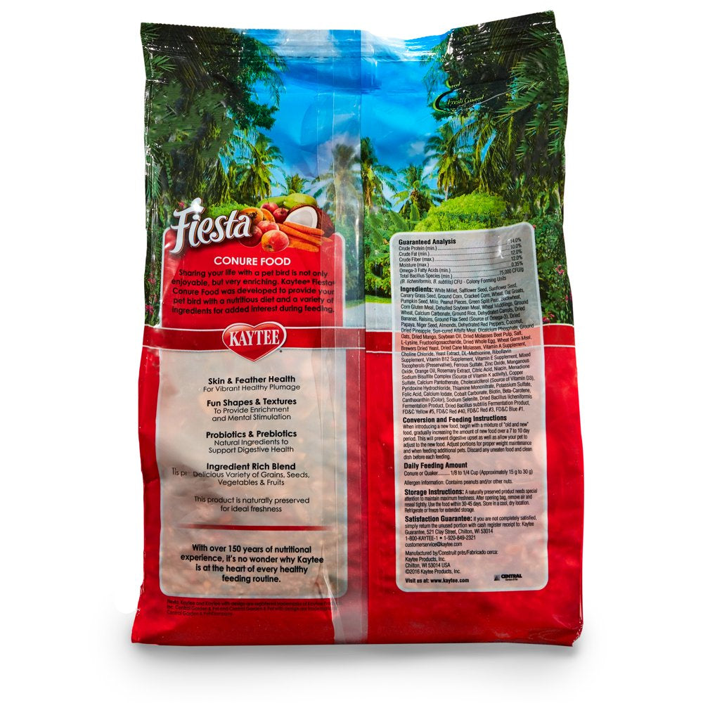 Kaytee Fiesta Conure Pet Bird Food, 4.5 Lb Animals & Pet Supplies > Pet Supplies > Bird Supplies > Bird Food Central Garden and Pet