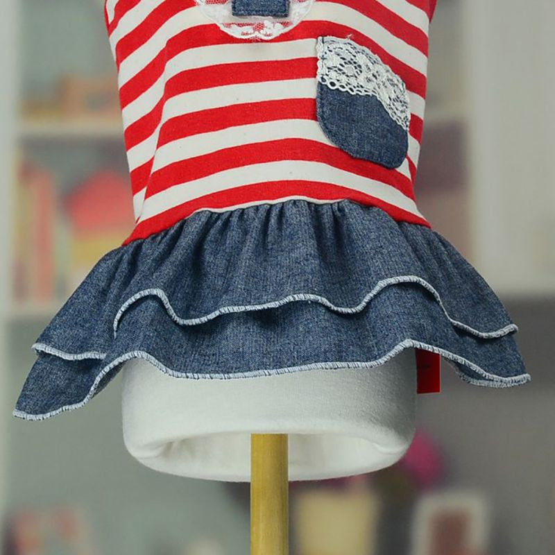 Lovely Dog Puppy Denim Dress Dog Cat Pet Tutu Skirt Princess Wedding Dress Cute Dog Apparel Dog Clothing Animals & Pet Supplies > Pet Supplies > Dog Supplies > Dog Apparel Funcee