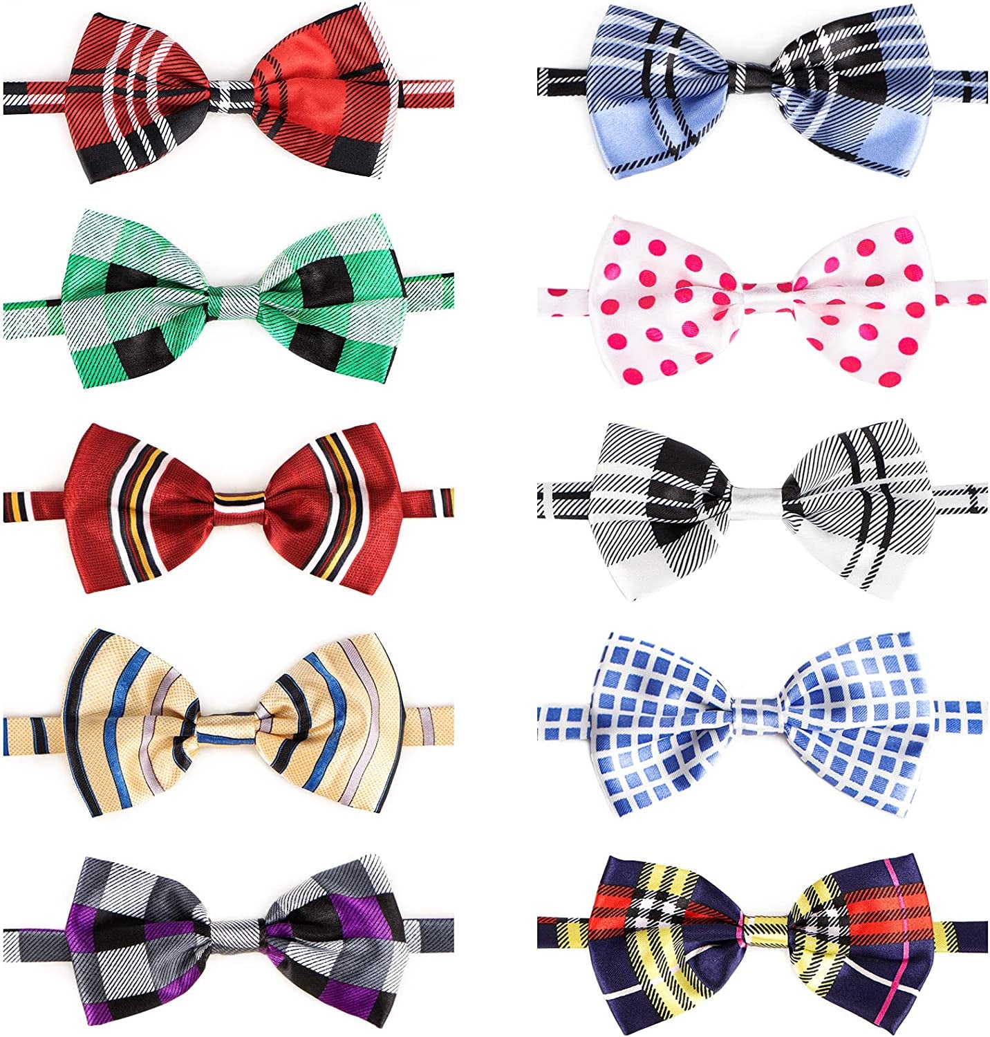 Dog Bow Ties, 40 PCS Segarty Pet Neck Bows, Bulk Pet Bowties with Adjustable Collar, Grooming Bowknot for Christmas Birthday Holiday Valentine Party Dog Photography Accessories Gift for Puppy Dogs Cat Animals & Pet Supplies > Pet Supplies > Dog Supplies > Dog Apparel Segarty 10pcs-diverse
