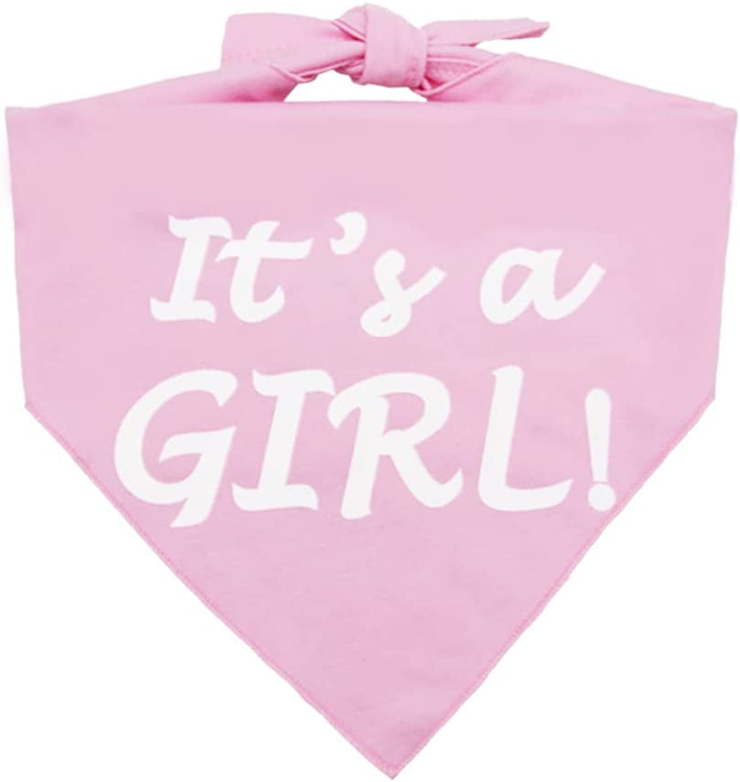 It’S a Boy or It’S a Girl Dog Bandana Pregnancy Announcement Dog Bandana Baby Announcement Triangle Pet Scarf Scarves Gender Reveal Photo Prop Blue Animals & Pet Supplies > Pet Supplies > Dog Supplies > Dog Apparel Barleygoo Pink