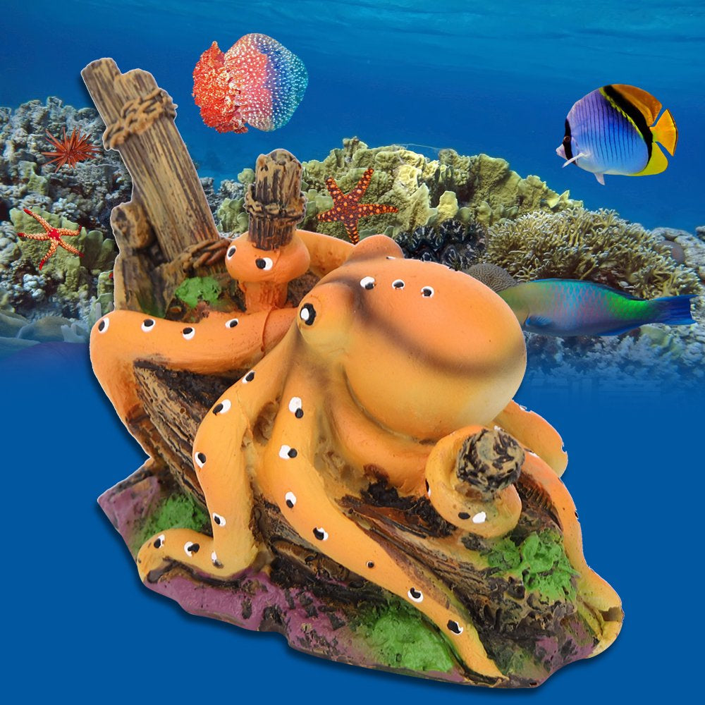 Garosa Aquarium Resin Octopus Decoration Underwater Simulation Landscape Fish Tank Decor Scenery Aquarium Decor Resin Animal Landscape Ornament Animals & Pet Supplies > Pet Supplies > Fish Supplies > Aquarium Decor Garosa