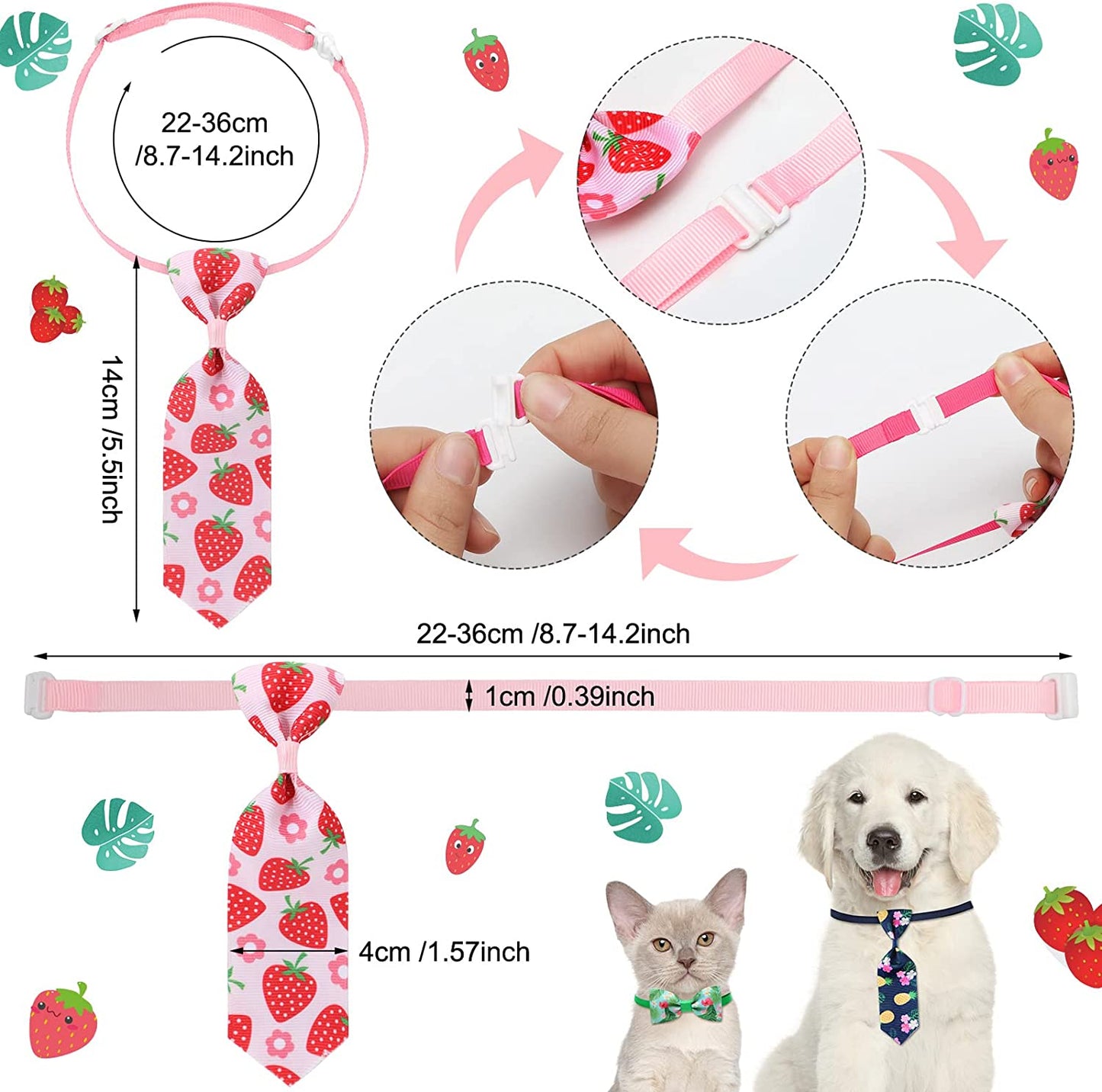 80 Pieces Summer Dog Bow Ties Dog Grooming Bows Adjustable Dog Neck Ties for Pet Includes 40 Dog Neckties and 40 Dog Bow Ties, Small Dog Bows Summer Dog Bow Tie for Dogs Cats Puppy (Cute Style) Animals & Pet Supplies > Pet Supplies > Dog Supplies > Dog Apparel Kajaia