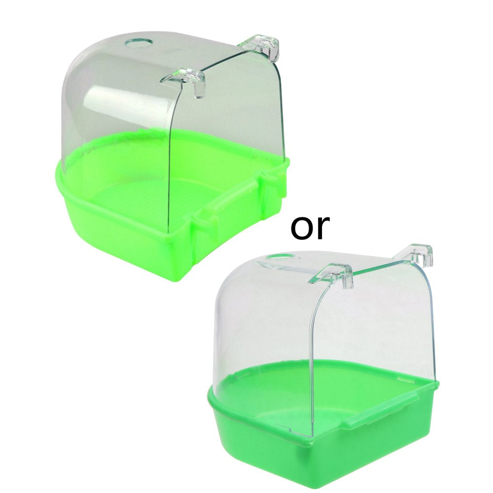Pet Bird Bath Box Parrot Bathing Tub Cage Accessories for Parakeet Canary Conure Animals & Pet Supplies > Pet Supplies > Bird Supplies > Bird Cage Accessories CHANCELAND Green  