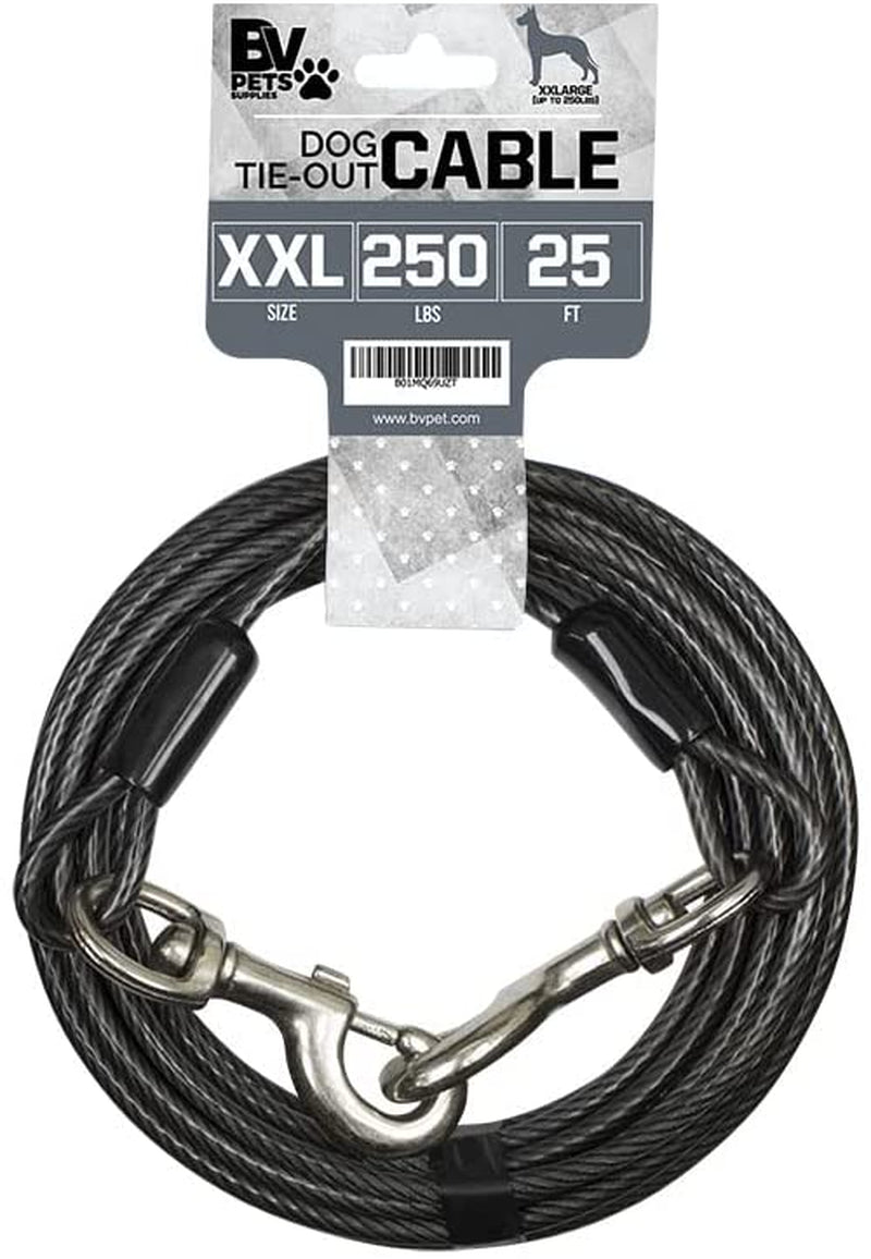 BV Pet Tie Out Cable for Dogs up to 125 Pounds, 30 Feet (Red/ 125Lbs/ 30Ft) Animals & Pet Supplies > Pet Supplies > Dog Supplies > Dog Apparel BV 250lbs/ 25ft/ Grey