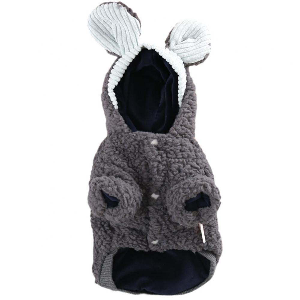 Fuzzy Thick Sherpa Dog Winter Clothes Dog Hoodie Thermal Coat Doggie Jacket Puppy Outfit Cat Sweatshirt Apparel Animals & Pet Supplies > Pet Supplies > Dog Supplies > Dog Apparel Avail XL Blue grey