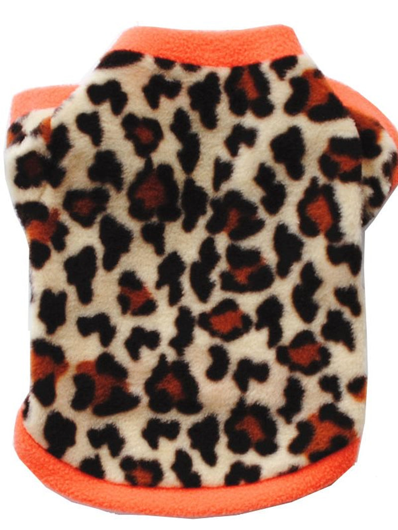 Small Pet Dog Fleece Vest Warm Shirt Coat Puppy Sweater Winter Apparel Clothes Animals & Pet Supplies > Pet Supplies > Dog Supplies > Dog Apparel Malory XS Leopard