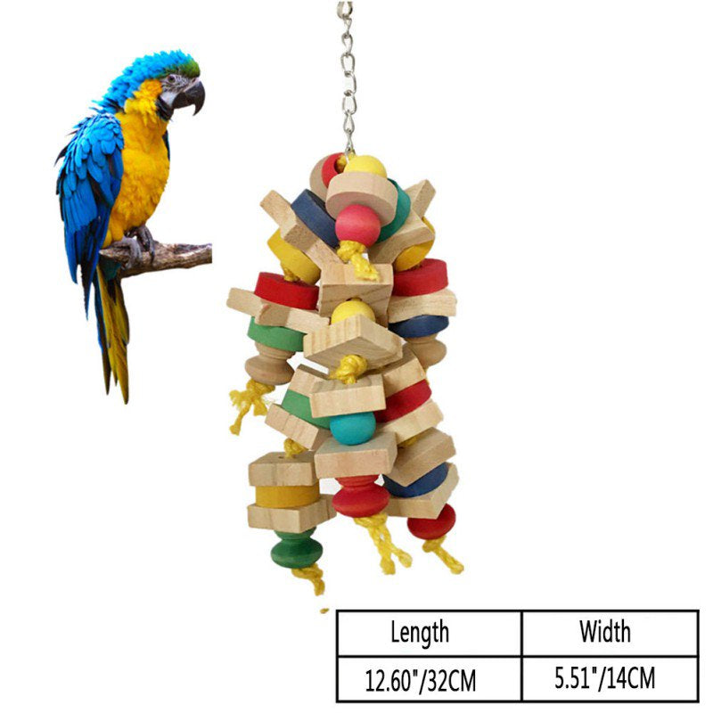 Ardorlove Colorful Wood Parrot Toys Pet Bird Chew Toy Funny Swing Toys Hanging Ladder Climbing Toys for Bird Pet Bird Parrot Supplies Animals & Pet Supplies > Pet Supplies > Bird Supplies > Bird Toys Ardorlove