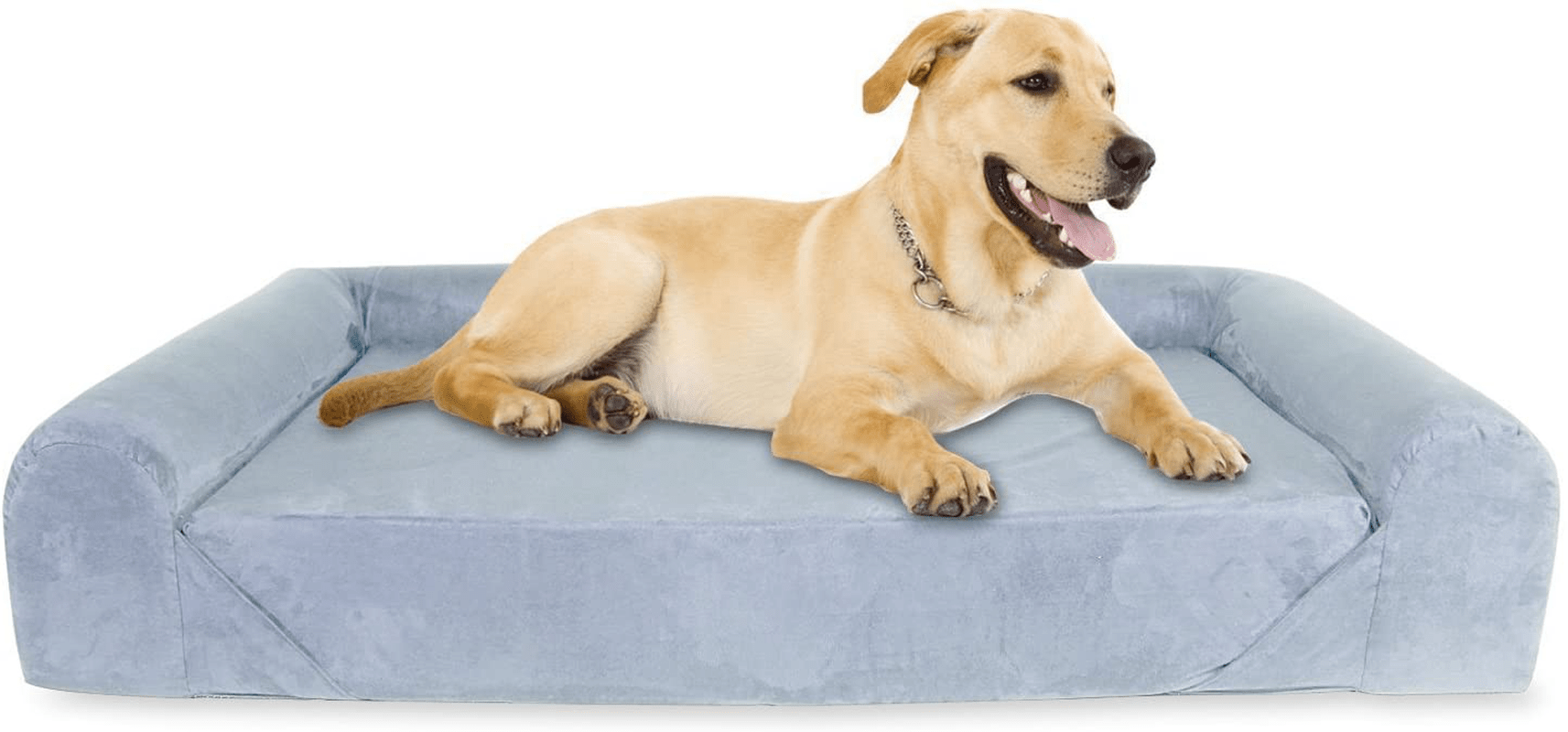 6-Inch Thick High Grade Orthopedic Memory Foam Sofa Dog Bed Easy to Wash Removable Cover with Anti-Slip Bottom. Free Waterproof Liner Included - Jumbo XL 56" X 40" for Large Dogs Animals & Pet Supplies > Pet Supplies > Dog Supplies > Dog Beds KOPEKS Grey Jumbo XXL 