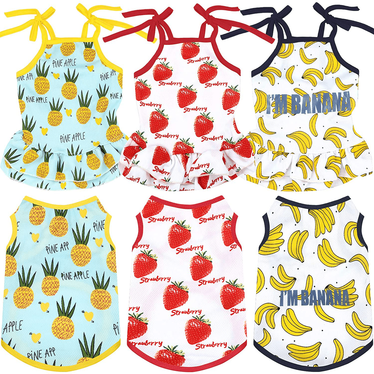 2 Pieces Dog Dresses for Small Dogs Cute Girl Female Dog Clothes