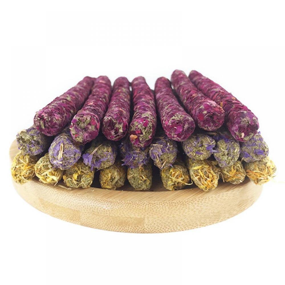 6 Sticks Petal Molar Stick Hay Sticks for Guinea Pig Chinchillas Pet Snacks Chew Treats for Rabbit Hamsters Squirrel and Other Small Animals Animals & Pet Supplies > Pet Supplies > Small Animal Supplies > Small Animal Treats Kernelly