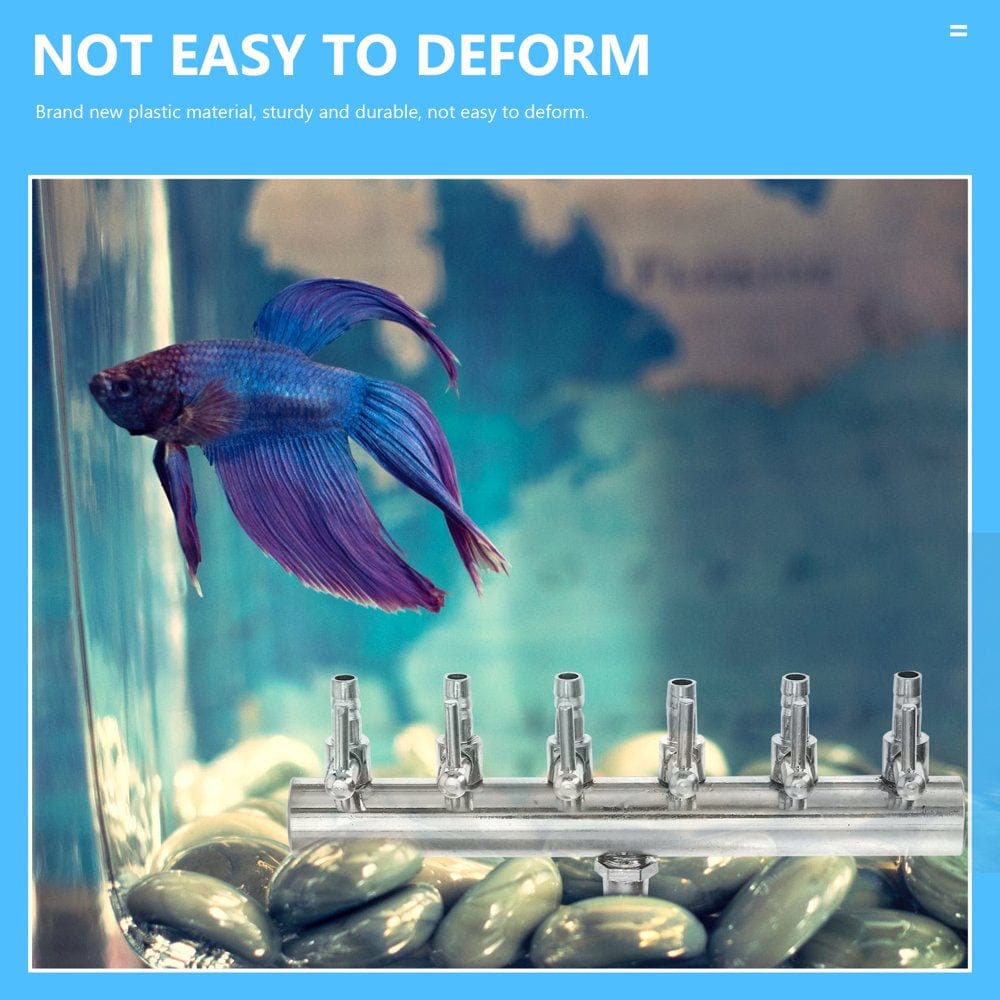 6 Ways 8 to 4MM Stainless Steel Aquarium Outlet Inline Air Pump Flow Lever Control Manifold Splitter Switch Tap Oxygen Tube Distr Animals & Pet Supplies > Pet Supplies > Fish Supplies > Aquarium & Pond Tubing FRCOLOR