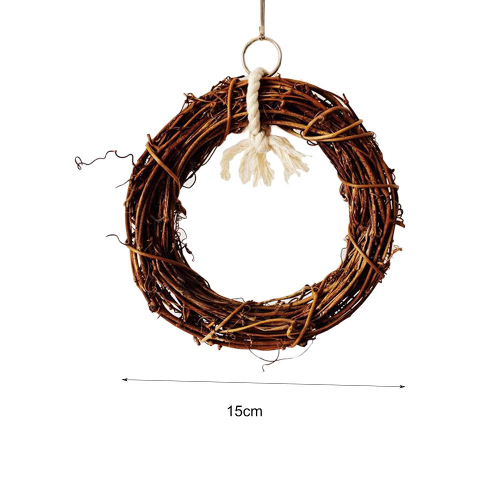 Meidiya 2Pcs Bird round Rattan Swings,Natural Vine Bird Perch Chewing Toy Bird Cage Accessories for Parrots Budgie Parakeet Cockatiel Cockatoo Animals & Pet Supplies > Pet Supplies > Bird Supplies > Bird Toys Meidiya