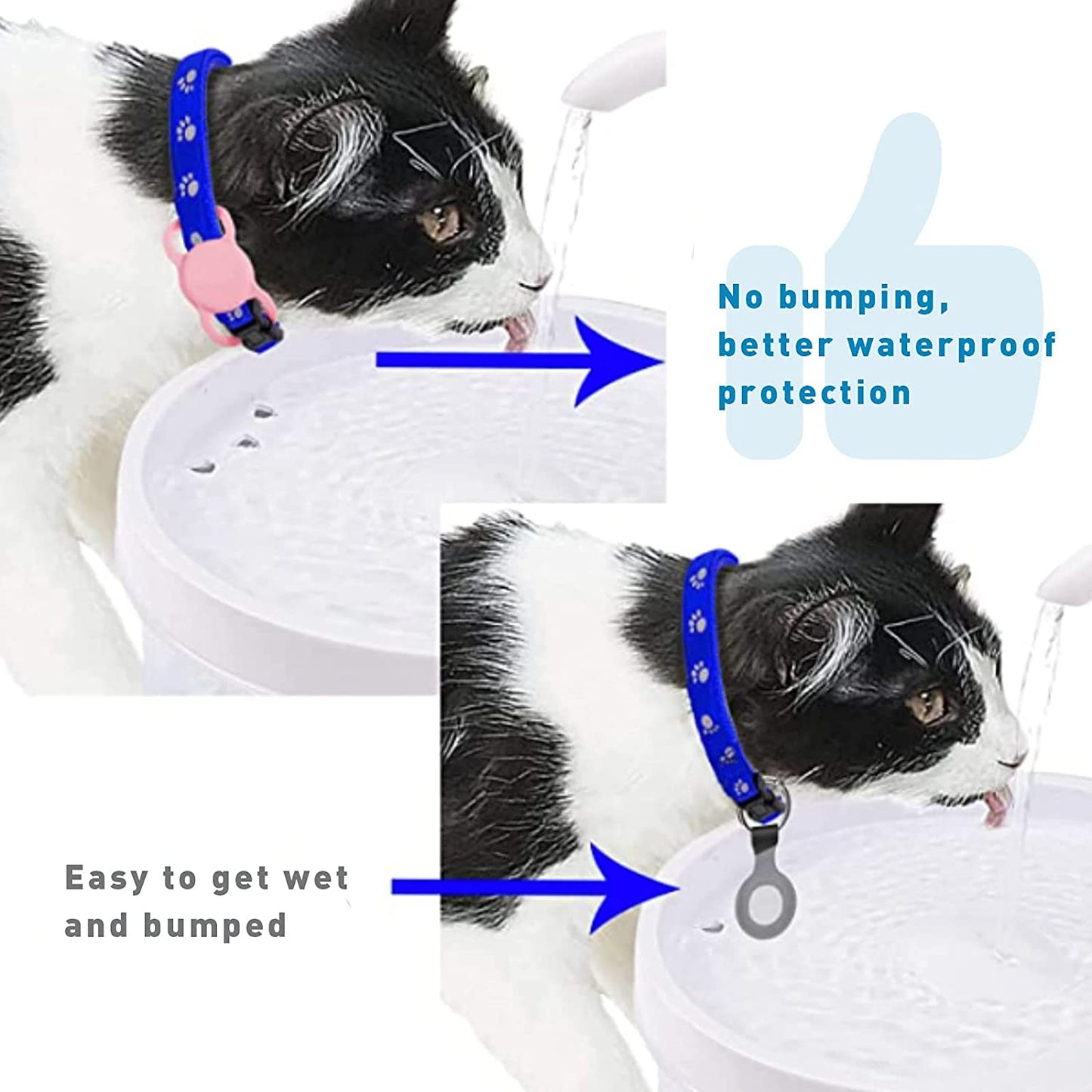 Air Tag Dog Collar Holder Waterproof Small Compatible Protective Cover for Apple Airtag GPS Tracking Dog Cat Soft Silicone Waterproof Protective for Pet Dog Cat and Children Elderly Bags Electronics > GPS Accessories > GPS Cases YAFIYGI   