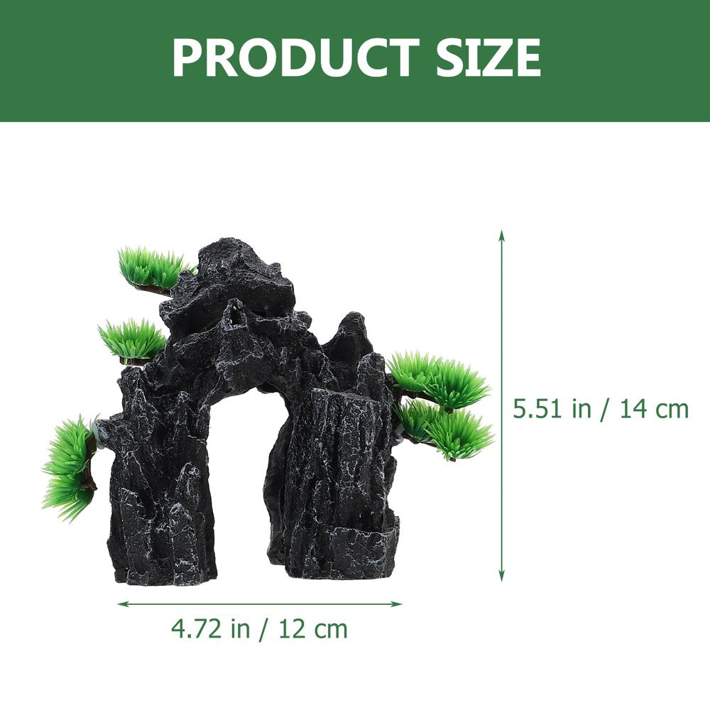 Etereauty Reptile Decor Amphibian Tank Hideout Grass Water Fish Plant Habitat Dragon Lifelike Underwater Aquatic Cave Habitat Animals & Pet Supplies > Pet Supplies > Small Animal Supplies > Small Animal Habitat Accessories ETEREAUTY