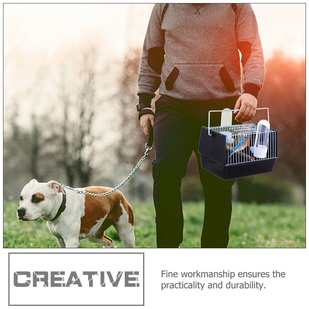 Portable Durable Travel Veterinary Bird Parrot Carrier Cage Feeding Bowl Play Stand Perch with Handle Animals & Pet Supplies > Pet Supplies > Bird Supplies > Bird Cages & Stands 12176599