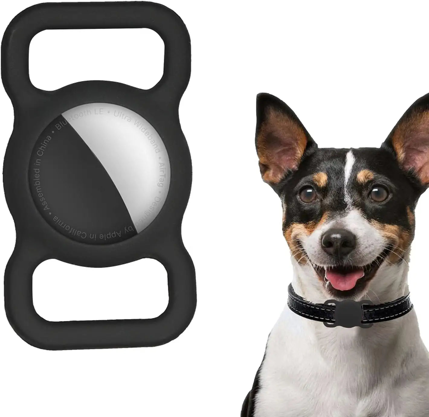 Air Tag Dog Collar Holder Waterproof Small Compatible Protective Cover for Apple Airtag GPS Tracking Dog Cat Soft Silicone Waterproof Protective for Pet Dog Cat and Children Elderly Bags Electronics > GPS Accessories > GPS Cases YAFIYGI Black  
