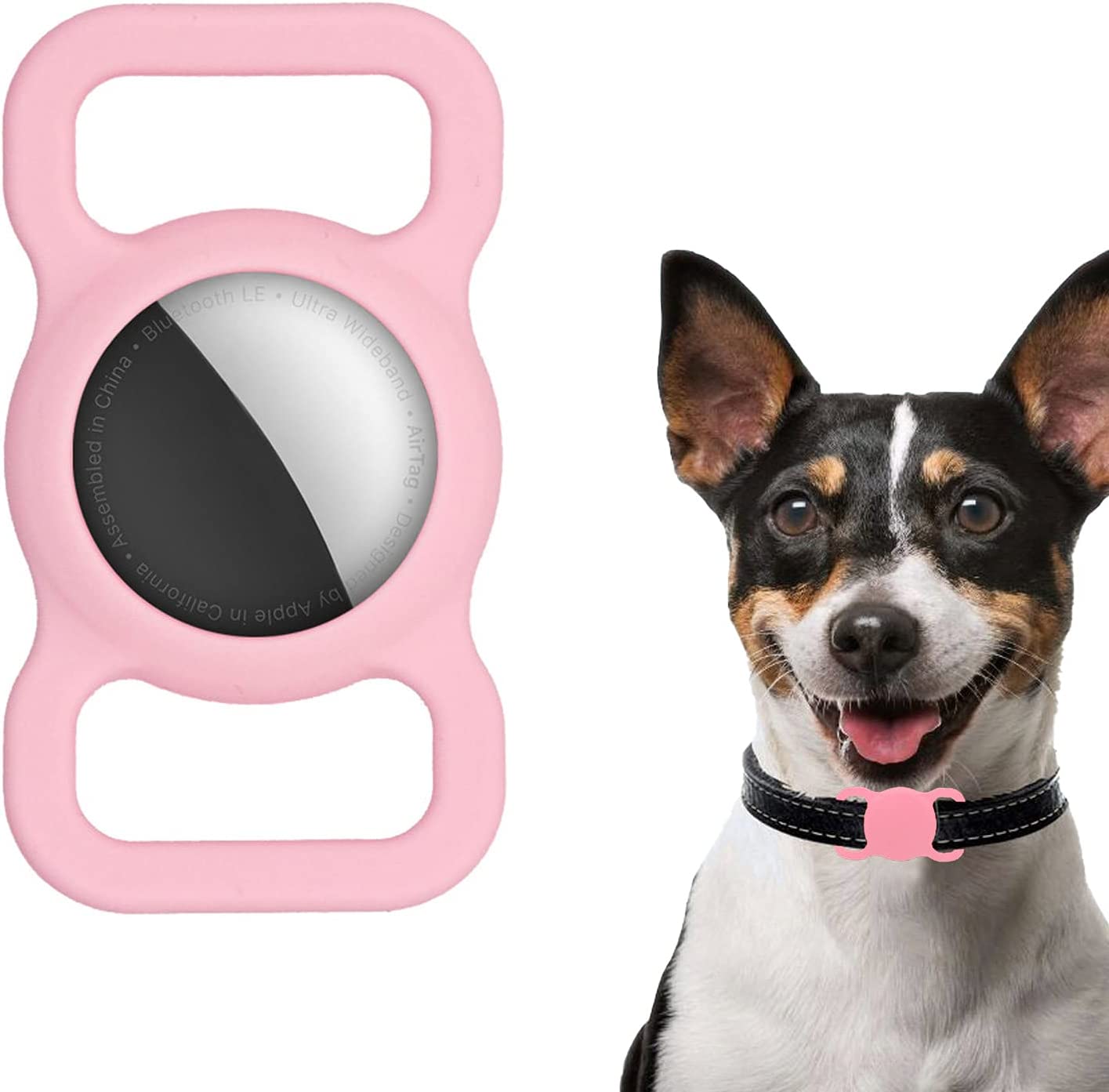 Air Tag Dog Collar Holder Waterproof Small Compatible Protective Cover for Apple Airtag GPS Tracking Dog Cat Soft Silicone Waterproof Protective for Pet Dog Cat and Children Elderly Bags Electronics > GPS Accessories > GPS Cases YAFIYGI Pink  