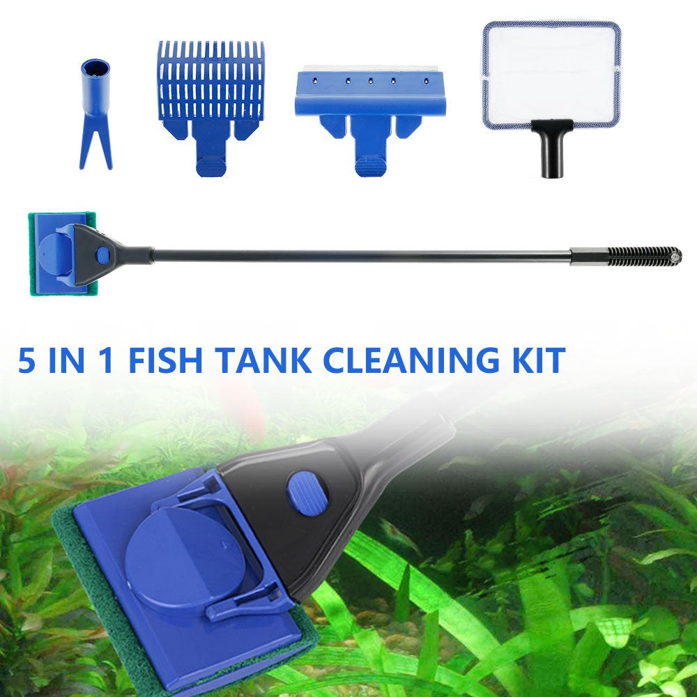 Fish Tank Cleaning Kit 5 In 1 Aquarium Glass Tank Cleaning Kit