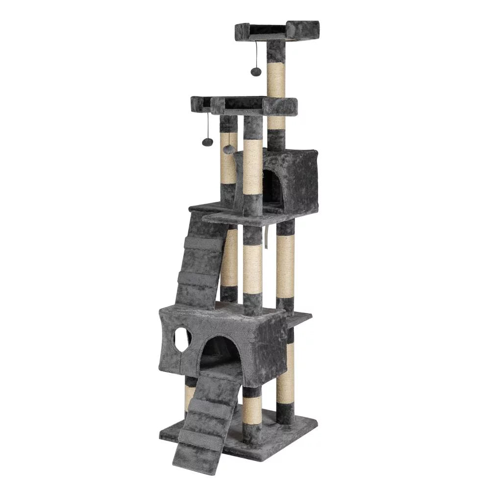 Ktaxon 66" Cat Tree Tower Condo Large Pet Kitty Play House Furniture Scratching Post Beige Animals & Pet Supplies > Pet Supplies > Cat Supplies > Cat Furniture KOL PET 67" Grey