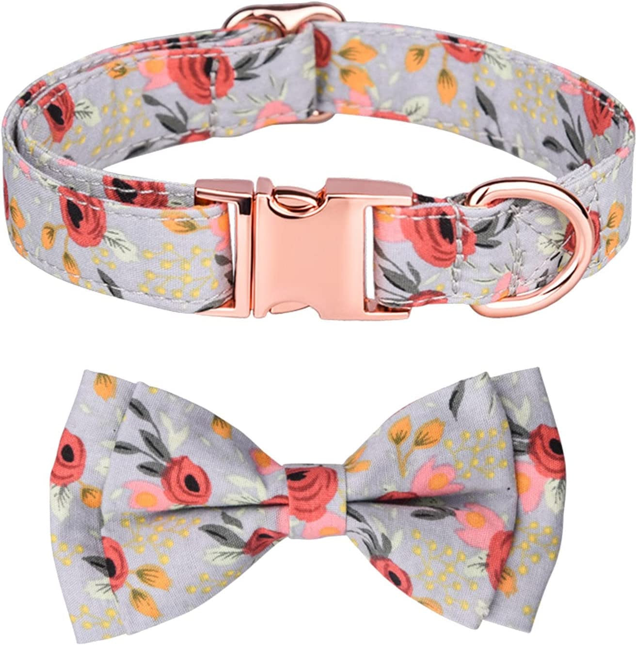 Large Dog Collar Personalized Dog Collars with Bow Tie Cotton Girls Buckle Puppy Collars for 3 Adjustable Sizes Small Medium Dog Animals & Pet Supplies > Pet Supplies > Dog Supplies > Dog Apparel HonpraD Blue Small