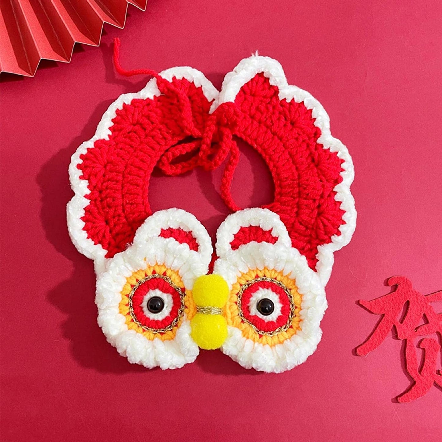 2Pcs Cat Small Dogs Puppy Knit Scarf Festival Party Accessories Clothes Festival Pet Costume Decor Animals & Pet Supplies > Pet Supplies > Dog Supplies > Dog Apparel Colcolo