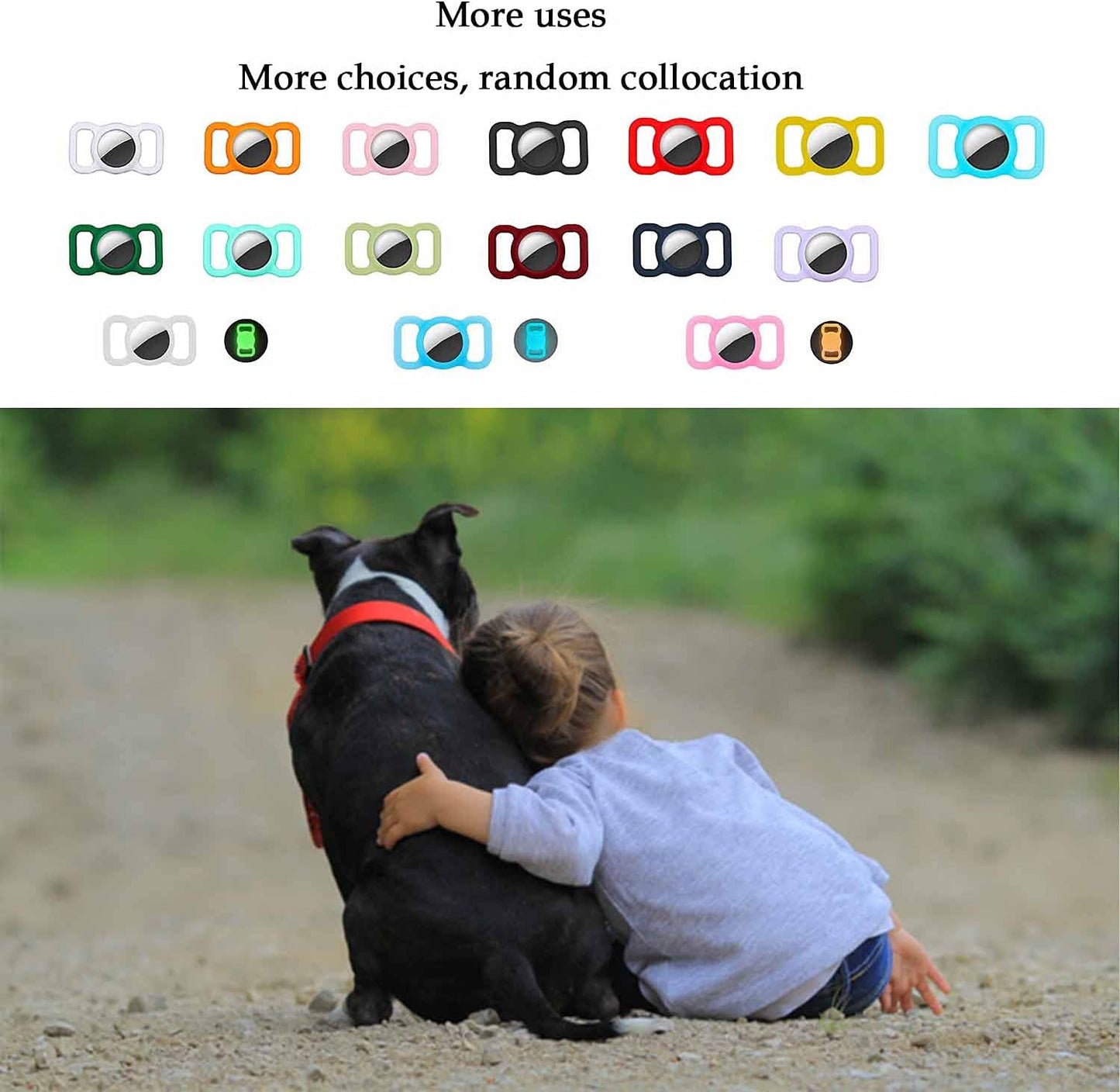 Protective Case Compatible for Apple Airtag, GPS Tracking Dog Cat Collar Accessories Pet Loop Holder, Silicone Protective Case Lightweight Soft Anti-Scratch Anti-Lost Electronics > GPS Accessories > GPS Cases Fangsheng