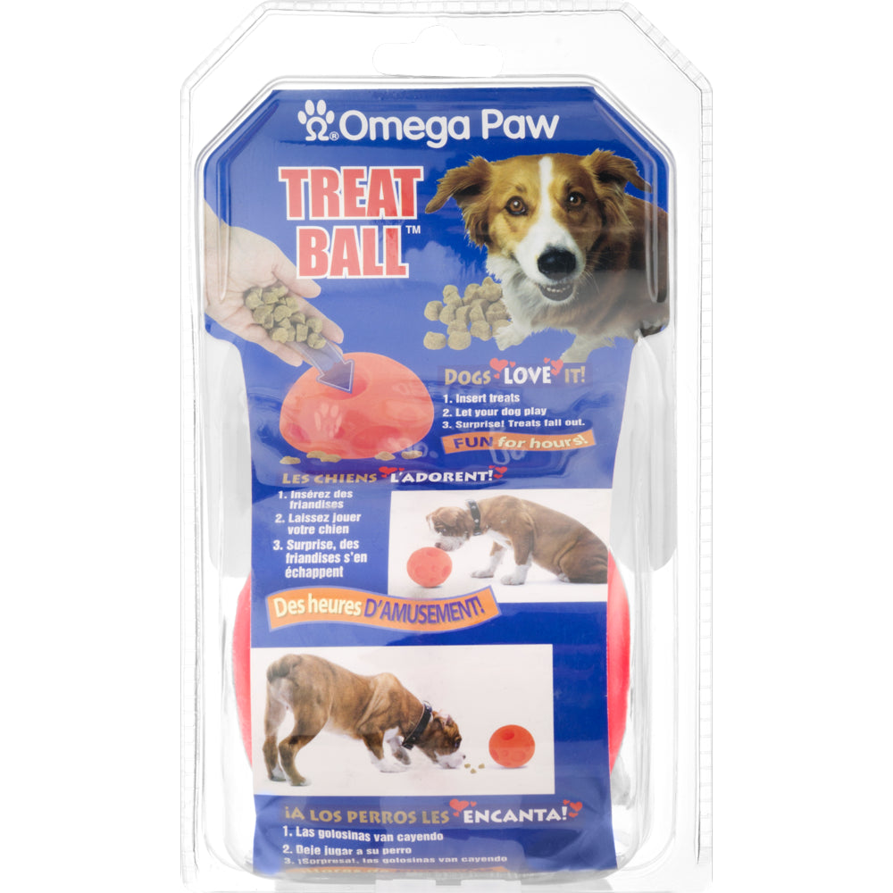 Omega Paw Interactive Dog Treat Ball Toy, 3.5", Orange Animals & Pet Supplies > Pet Supplies > Dog Supplies > Dog Toys Omega Paw