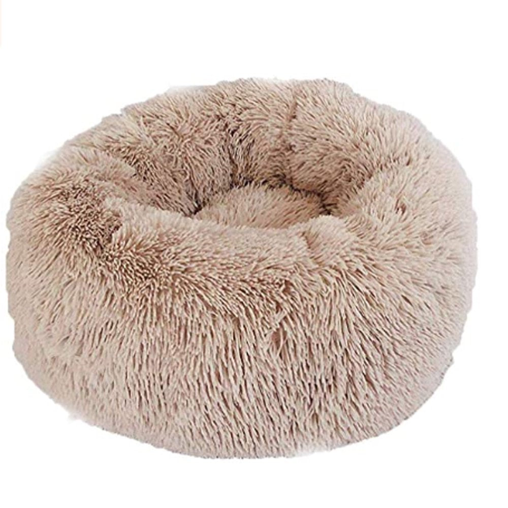 Pudcoco Pet Dog Cat Calming Bed Warm Soft Plush round Cute Nest Sleeping Animals & Pet Supplies > Pet Supplies > Cat Supplies > Cat Beds Pudcoco 50 cm Light Brown