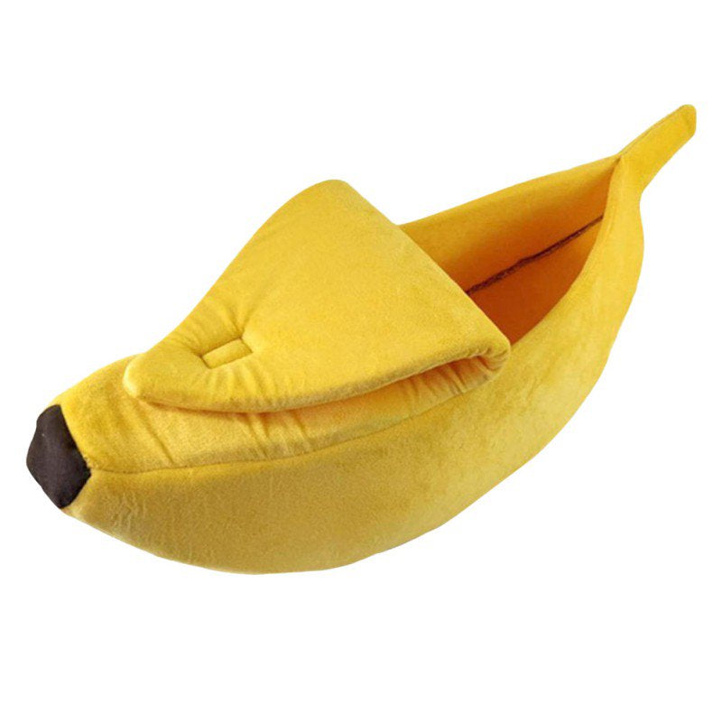 Banana Shaped Pet Cushion Small Dog Puppy Cat Soft Plush Warm Bed House Home Animals & Pet Supplies > Pet Supplies > Cat Supplies > Cat Beds Weefy L Yellow