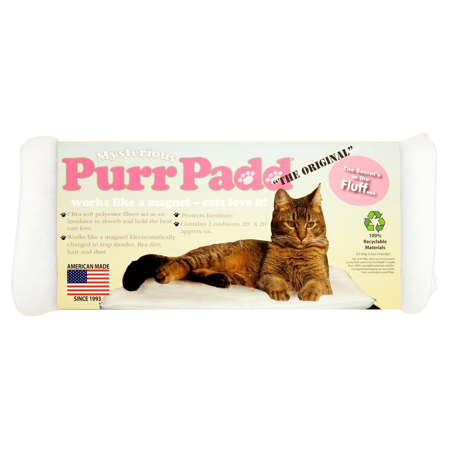 Mysterious Purr Padd Pet Cat Bed, Gray Animals & Pet Supplies > Pet Supplies > Cat Supplies > Cat Beds KT Manufacturing Inc., White