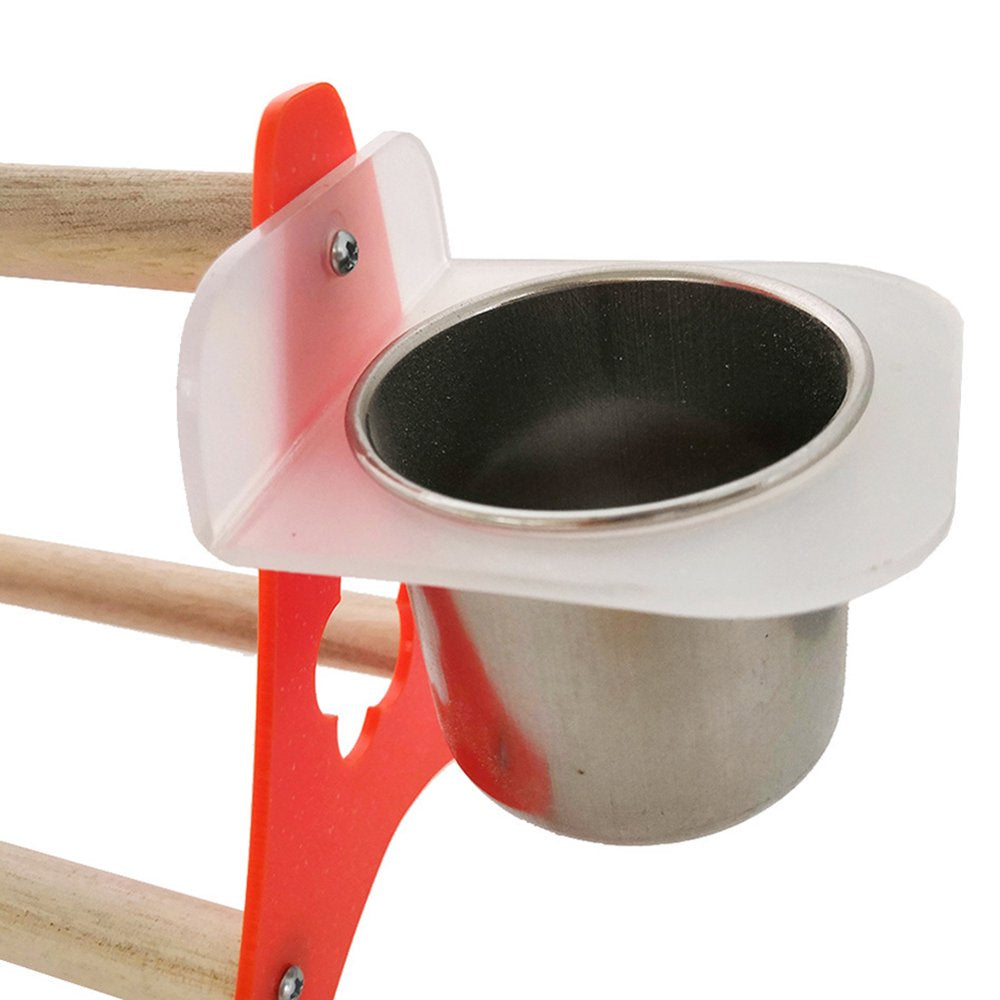 SPRING PARK Bird Play Stands with Feeder Cups Dishes, Tabletop Tripod Parrot Perch Shelf, Wood Playstand Portable Training Playground, Bird Cage Toys Accessories Animals & Pet Supplies > Pet Supplies > Bird Supplies > Bird Cage Accessories SPRING PARK