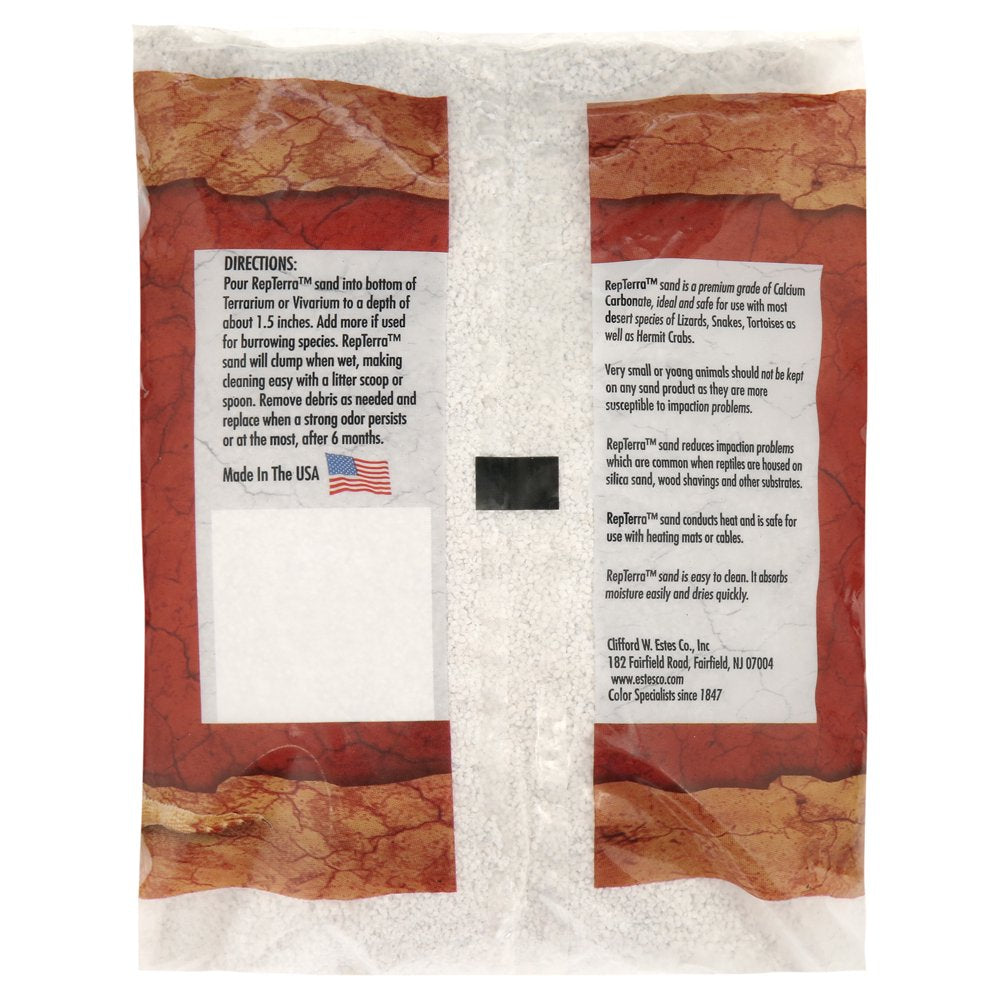 Repterra White Reptile Sand 5 Lb Bag Animals & Pet Supplies > Pet Supplies > Reptile & Amphibian Supplies > Reptile & Amphibian Substrates Clifford W. Estes Company