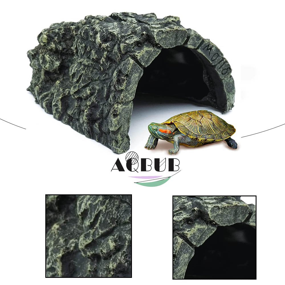 Reptile Hideout Cave Mini Aquarium Decoration Decoration Hidden Habitat Quit Box Shelter Rock Terrarium Turtle House Sun Lizard Gecko Spider Frog Fish Amphibian Animals & Pet Supplies > Pet Supplies > Small Animal Supplies > Small Animal Habitat Accessories KOL PET