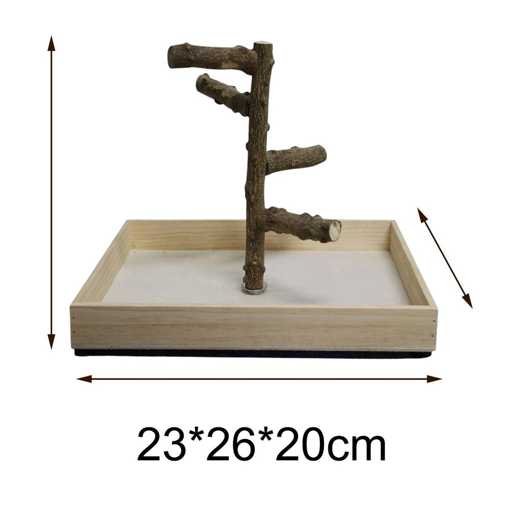 Bird Tabletop Training Stand Perch, Portable Parrot Play Stands, Natural Wooden Bird Gym Playground for Small Medium Parakeets Cocktails Conures Finch , 23X26X20Cm Animals & Pet Supplies > Pet Supplies > Bird Supplies > Bird Gyms & Playstands FITYLE