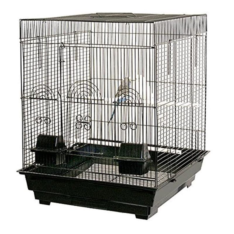 6924-4814BLK 0.37 In. Bar Spacing Tall Flat Top Bird Cage with Stand, Black - 18 X 18 In. - Small Animals & Pet Supplies > Pet Supplies > Bird Supplies > Bird Cages & Stands Peticare