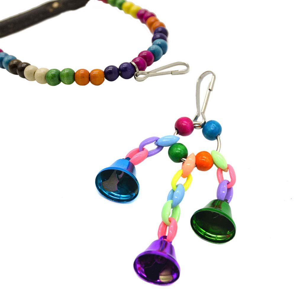Besufy Parrot Toy,4Pack Bird Parrot Toy Beads Bell Swing Suspension Bridge Perch Ladder Cage Decor Animals & Pet Supplies > Pet Supplies > Bird Supplies > Bird Ladders & Perches Besufy