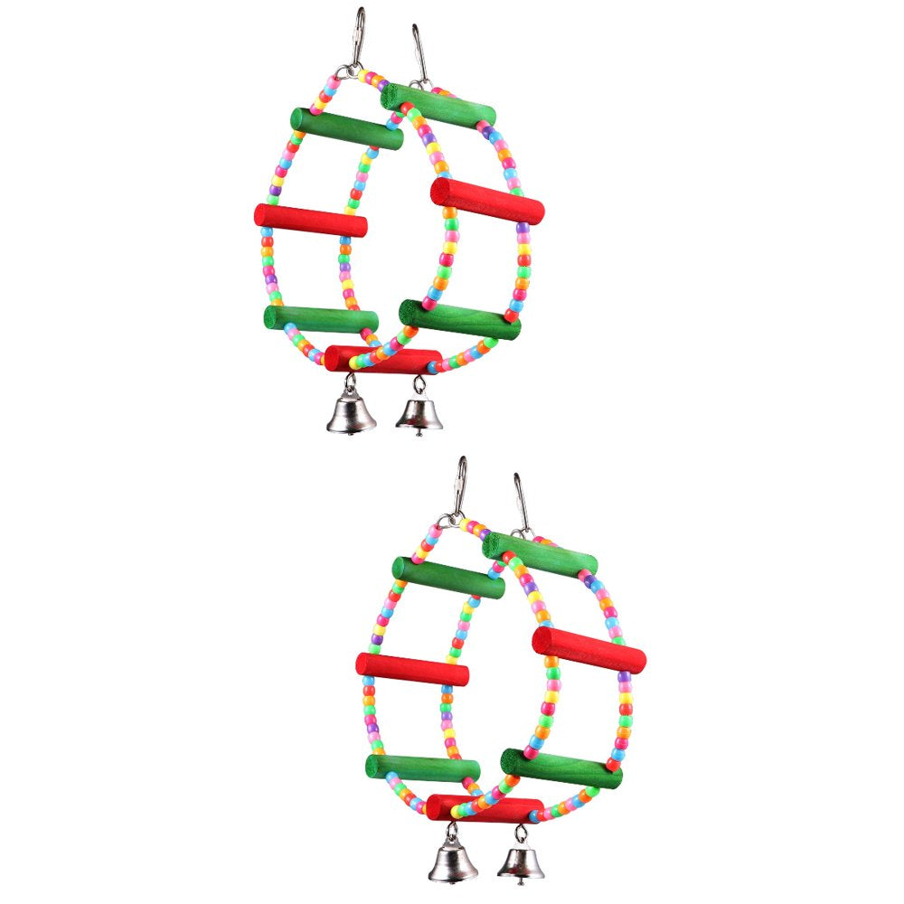 Bird Birds Hanging Swing Perch Perch Toys Habitat Parrot Toy Wooden Ladder Toilet Birds Cage Chewing Hammock Beads Wood Animals & Pet Supplies > Pet Supplies > Bird Supplies > Bird Ladders & Perches HOMEMAXS