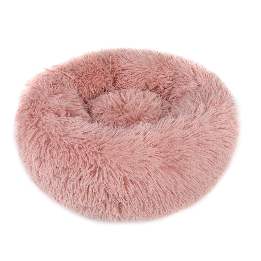 Round Plush Pet Bed for Dogs & Cats,Fluffy Soft Warm Calming Bed Sleeping Kennel Nest Animals & Pet Supplies > Pet Supplies > Cat Supplies > Cat Beds source max 20" Pink