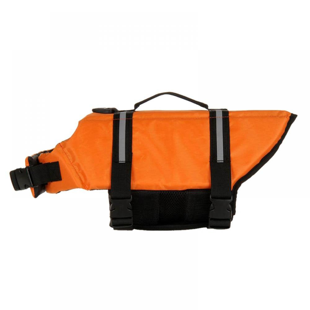 Dog Life Jacket Adjustable Dog Lifevest Swimsuit Safety Vest Apparel Lifesaver Coat for Small Large Cats Puppy Kitty with Handle Reflective for Swimming and Boating Animals & Pet Supplies > Pet Supplies > Cat Supplies > Cat Apparel Left wind S Orange