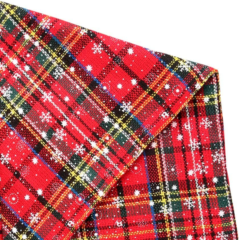4Pcs Dog Bandana Christmas Pet Triangle Scarf Plaid Snowflake Accessories Bibs for Dog Cat Animals & Pet Supplies > Pet Supplies > Dog Supplies > Dog Apparel Jiaxing Haozhe clothing Co., Ltd.