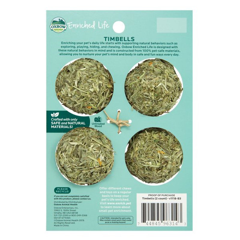 Oxbow Enriched Life Timbells for Small Animals Animals & Pet Supplies > Pet Supplies > Small Animal Supplies > Small Animal Food Oxbow