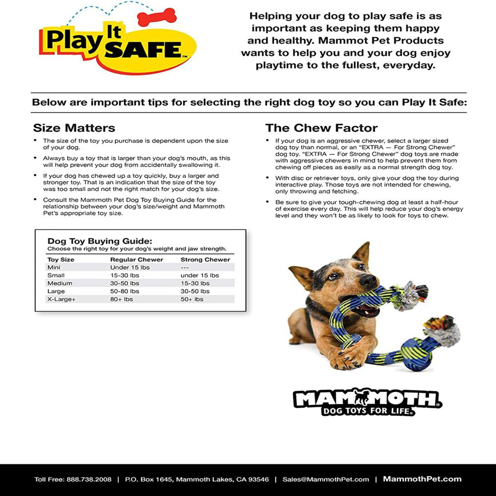 Mammoth Small 13" Extra Fresh Monkey Fist Ball Dog Toy with Rope Ends Animals & Pet Supplies > Pet Supplies > Dog Supplies > Dog Toys Mammoth Pet Products