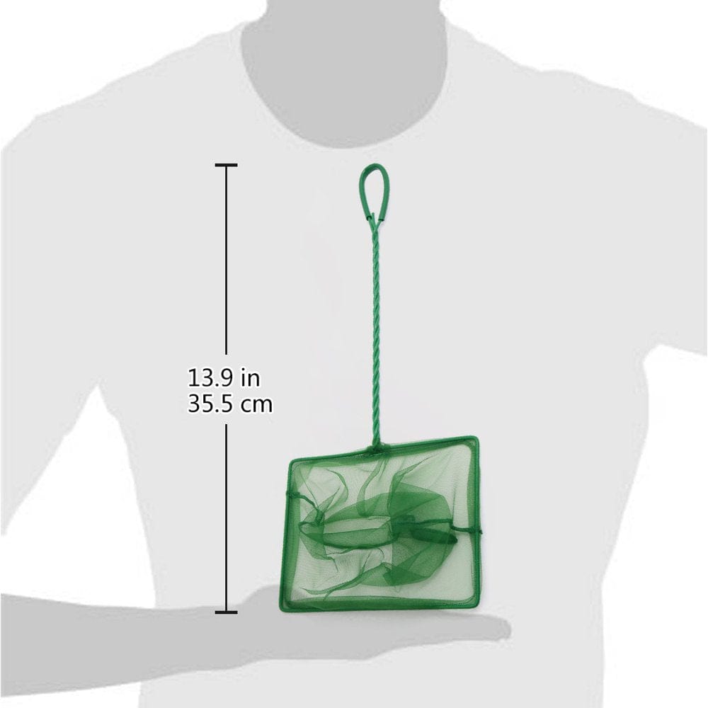7.8" Wide Green Plastic Coated Handle Fish Shrimp Landing Net for Aquarium Tank Animals & Pet Supplies > Pet Supplies > Fish Supplies > Aquarium Fish Nets Unique-Bargains