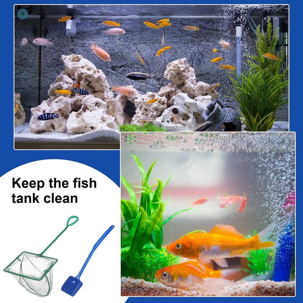 HEQUSIGNS 2Pcs Aquarium Fish Tank Fishing Net and Cleaning Brush for Cleaning Tanks as Aquarium Accessories Animals & Pet Supplies > Pet Supplies > Fish Supplies > Aquarium Fish Nets HEQUSIGNS