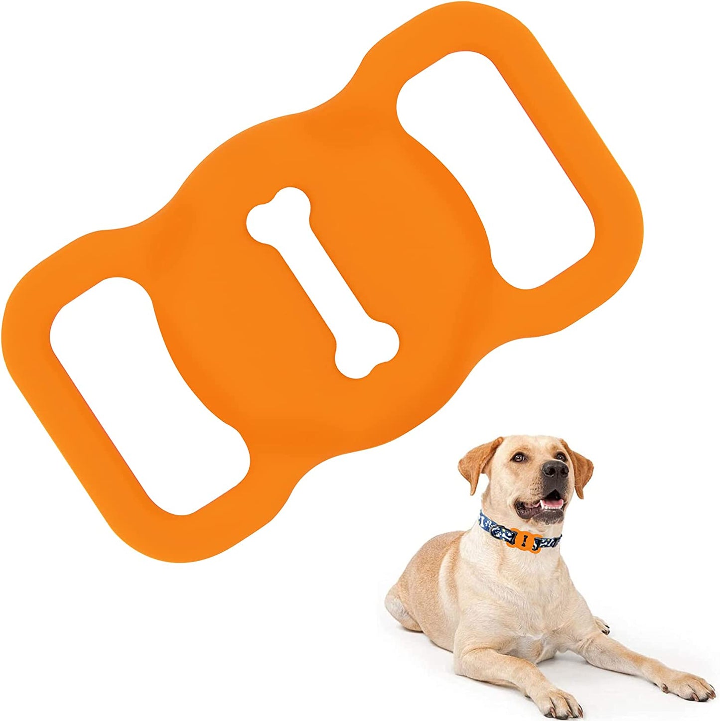 Silicone Protective Case Compatible with Airtag, Clip on Pet Loop Dog Collar Cover Holder for Apple Air Tags, GPS Tracking Accessories Cover Anti-Scratch Anti-Lost (Pink/Night Glow) Electronics > GPS Accessories > GPS Cases TILIXI Orange(1Pack)  