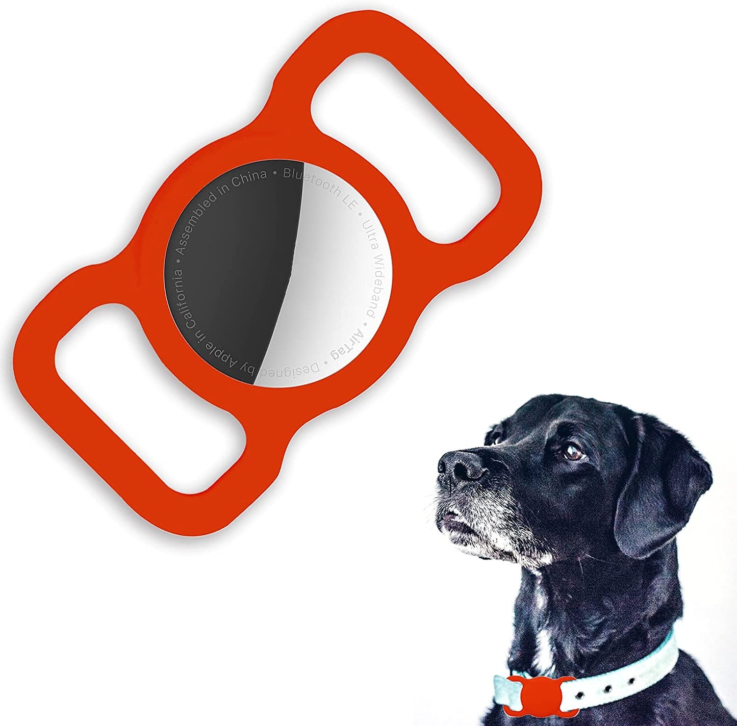 Protective Case Compatible for Apple Airtag 2021, 1 Pack Soft Silicone Dog Cat Collar Pet Loop Air Tag Holder Accessories, Lightweight Anti-Scratch Anti-Lost Shockproof(Black 1Pack) Electronics > GPS Accessories > GPS Cases Enspito Red