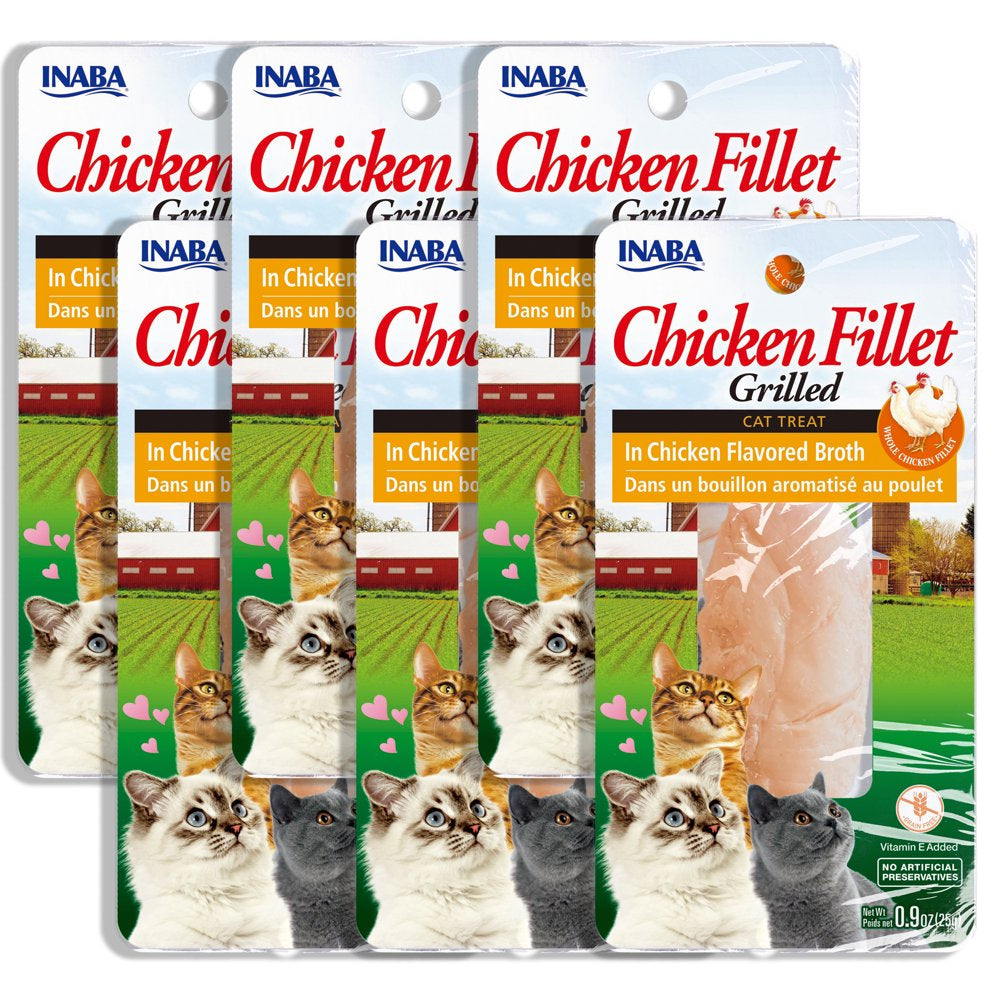 INABA Premium Hand-Cut Grilled Chicken Fillet Cat Treats W Vitamin E, 0.9 Oz, 6-Pack, Scallop Broth Animals & Pet Supplies > Pet Supplies > Cat Supplies > Cat Treats Inaba Foods (USA) Inc. Chicken Broth