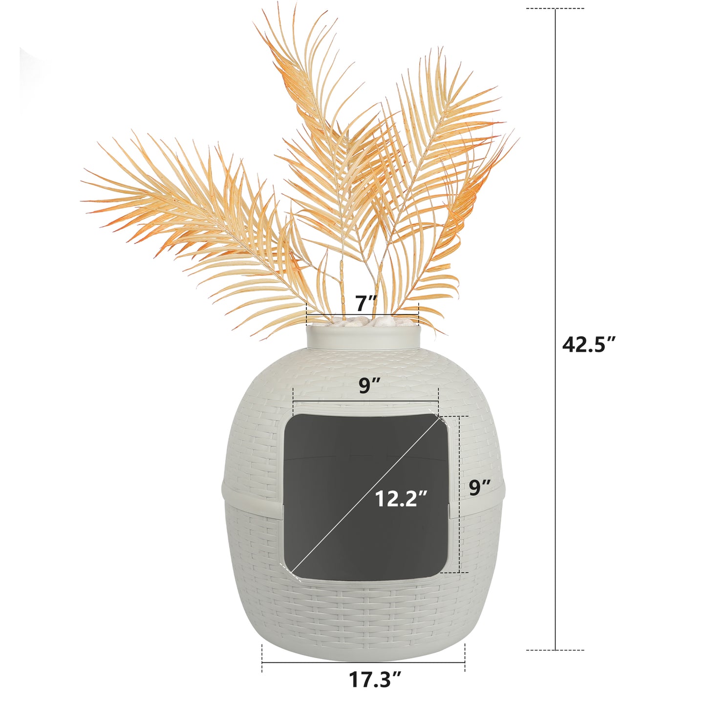 Superjoe Plastic Hidden Cat Litter Box with Decorative Planter,Gray Animals & Pet Supplies > Pet Supplies > Cat Supplies > Cat Furniture Superjoe